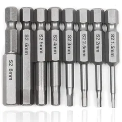 【特価商品】六角ビットセット 8本セット 1.5mm~8mm 六角軸 6.35mm 六角レンチ電動ドライバービット 精密ドライバーセット 磁気吸着 電動工具用