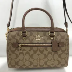 C4✨美品✨コーチ シグネチャー ミニボストンバッグ F83607 ブラウン系 COACH コーチ ショルダーバッグ レディース シグネチャー 2way