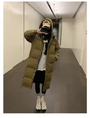 【新品/新作入荷】レディース ダウンコート アウター カーキ ブラック秋冬 ロングコート L 暖か ジャケット可愛い 中綿 ブルゾン フード