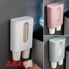 ☆カップディスペンサー 本体 ウォーターサーバー設置可能 紙コップ ロングホルダー 80個収納 衛生的 フタ付 家庭用 コップスタンド 3色