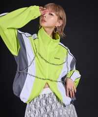 夢展望公式 [新品未使用] 配色ジャージトラックジャケット [ライム] 他カラー別ページ有 bohmal ジャケット・ブルゾン フライトジャケット 535798-01