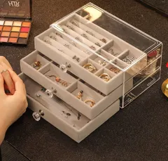 ★ジュエリーボックス アクセサリーケース 収納ケース 3段 小物入れ 大容量 ネックレス 指輪 ピアス収納 便利 腕時計収納