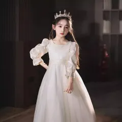 ホワイト子供ドレス  女の子ドレスリボン結び KIDS　dressピアノ発表会ドレス 女の子ドレス 結婚式 演奏会 フォーマル キッズドレス 入学式 撮影用 子ども服 パーティードレス 110 120 130 140 150 160