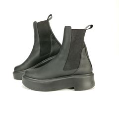 未使用 emmi atelier eco サイドゴア ブーツ 25㎝ ブラック 黒 レディース エミ 試着のみ
