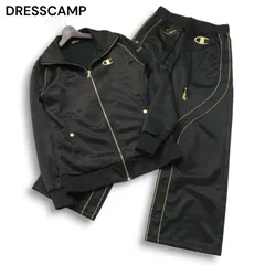 DRESSCAMP × Champion ドレスキャンプ × チャンピオン T-REX★ ジャージ トラックスーツ 上下セットアップ Sz.S メンズ 黒