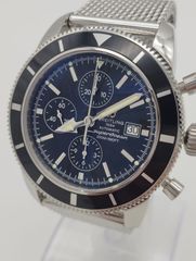 ブライトリング BREITLING　スーパーオーシャン　ヘリテージ　クロノグラフ　46mm　 A13320　黒文字盤　SS　ステンレスメッシュベルト　AT　自動巻き