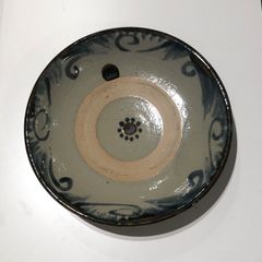 やちむん　照屋佳信　唐草紋8寸皿 古作