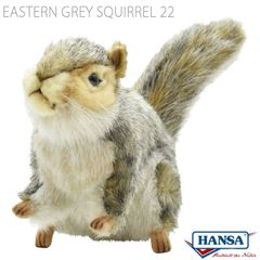 HANSA BH4840 ハイイロリス 22 EASTERN GREY SQUIRREL 22cm リス 灰色リス リアル ぬいぐるみ ハンサ クリスマス 誕生日 プレゼント 動物 アニマル 置物 人形 フィギュア 大きい マスコット 実物大 大型 4840