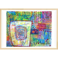 直筆絵画 原マスミ「水玉／ワンピース」豪華（四つ切り）新品未