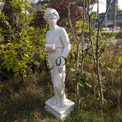 オブジェ  ヴィンテージ ヨーロッパ アメリカンスタイル モザイク ガーデン エンジェル像 オーナメントベース付き アウトドアスカルプチャー 結婚式 写真撮影バックドロップ パティオ装飾 結婚式装飾 エレガントデザイン 細かい工芸 教会