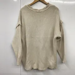 GRL グレイル ニット、セーター 長袖 k8550v 前後2Wayルーズダメージニット ドロップショルダー カーディガン