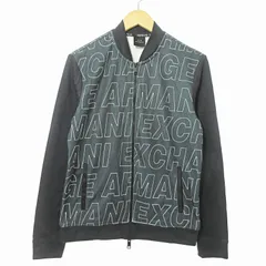アルマーニエクスチェンジ A/X ARMANI EXCHANGE 総柄 ジップアップ ジャケット ブルゾン ロゴ プリント XS 黒 6ZZMAR ZJZ5Z 0904 ■GY14のサムネイル
