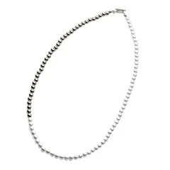 【シルバー×5mm】[Cream dot. クリームドット公式] ネックレス レディース   2サイズ ショート マンテル パール メタルボール 切り替え 異素材 5mm 8mm 大人 上品 エレガント シンプル  