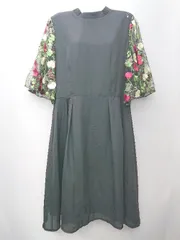 ◇ merlot plus メルロープリュス 七分袖 膝下丈 ワンピース 表記なし ブラック レディース P  【1405290017476】のサムネイル