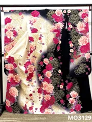 振袖 豪華 ラメ刺繍 金駒 金彩 紋意匠 牡丹 蝶 身丈164cm MO3129