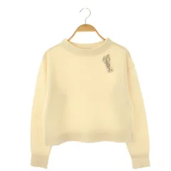 ANAYI - アナイ 23SS ウールカシミヤリボンビジュー ニット セーター 長袖 36 ANAYI 2021カシミアウール✨リボンビジューニット プルオーバー
