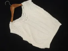 Heather ヘザー 透かし編み サマーニット ノースリーブ ニット セーター sizeF/白 ■◆ レディース