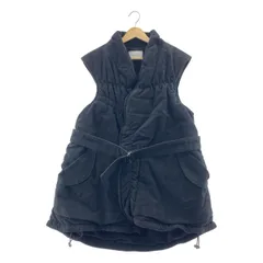 SOUMO / ソウモ | モールスキン ギャザー ベルテッドベスト | 1 | ブラック | メンズ