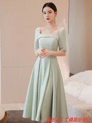 ドレスワンピース レディース ワンピース ドレス パーティードレス シンプル ミモレ丈 Aライン おしゃれ 花嫁 およばれ  女子会 二次会 フォーマル 通勤  結婚式 謝恩会 体型カバー 