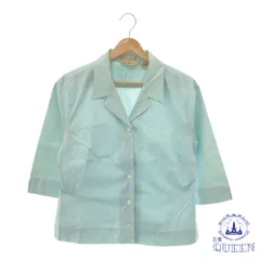 【訳アリ】 Eddie Bauer エディーバウアー トップス シャツ オープンカラー シンプル 七分袖 レディース 水色 M 901-11372 送料無料 古着