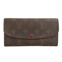 【本物保証】 ルイヴィトン LOUIS VUITTON モノグラム ポルトフォイユ エミリー M60697 ホック付長財布 フューシャ