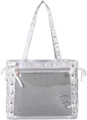 HARGIO(ハルジオ) 痛バッグ a4 痛バック 推し活バッグ いたバック トートバッグ 可愛い おしゃれ リボン 大容量 人気 いたばっぐ いたばっく 軽い 軽量(シルバー,  Free Size)