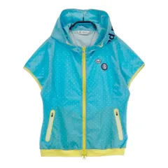 サイズ：L AND PER SE アンパスィ  半袖 ジップパーカー 総柄 ブルー系 [240101514592] ゴルフウェア レディース ストスト