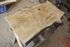 アウトレット ポプラの一枚板 長さ約86cm 幅約44～50～46cm 厚さ約5.7cm DIY用 Z005