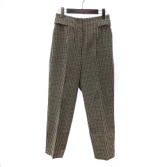 ジョセフ JOSEPH ハウンドトゥース ジャガード パンツ ジップアップ コットン 千鳥柄 茶 ブラウン 36 S位 ■SM1のサムネイル