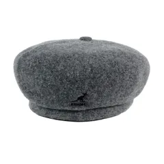 KANGOL (カンゴール) WOOL JAX BERET (ウール ジャックス ベレー) ユニセックス メンズ レディース ベレー帽 ハンチング帽 帽子 カンガルー ロゴ 刺繍 普段使い K3107ST FLANNEL (233069609-03) グレー
