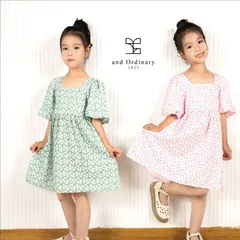 【and Ordinary】パフスリーブ 花柄　ワンピース  サマードレス 女の子