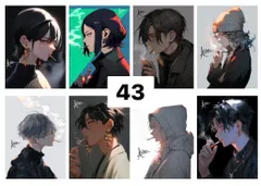 43 男の子 女の子 ステッカー sticker コラージ collage achashop