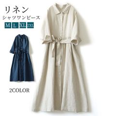 シャツワンピース ワンピース レディース  半袖 ロングワンピース リネン マキシワンピース 綿麻  50代 40代 fengxz135