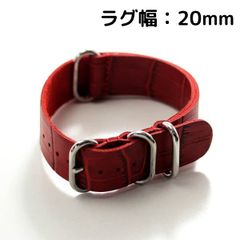 【20mm】腕時計　レザーベルト レッドカラー　bb-865-ss02-20mm-red