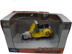 ダイキャスト スクーター プルバック機能付き 完成品 モデルスクーター 箱入り おもちゃ (イエロー)(黄色)