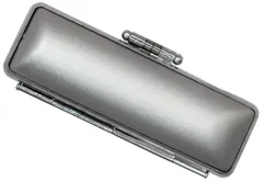 新品 夢翔菱 シルバー印鑑ケースMサイズ 13.5mm/15mm 朱肉付き おしゃれでかわいい印鑑ケース 携帯性 耐久性 認印ケース 銀行印ケース 実印ケース中