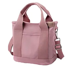 ☆ ピンク ☆ CIARA 2WAY ミニショルダーバッグ トートバッグ レディース 小さめ トートバック キャンバス 肩掛け ママバッグ マザーズバッグ 2way ショルダー ショルダーバッグ 斜めがけ 大人 無地 シンプル 仕切り付き 通勤 通学