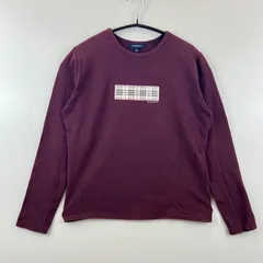 BURBERRY LONDON england box logo nova L/S Tee S y2k バーバリー ノバチェック ボックスロゴ 長袖 Tシャツ ワンポイント イングランド製