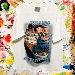 ベティポパイ タイタニック リプリント レトロ Tシャツ 半袖 メンズ 白 夏 タイタニック Titanic Popeye ベティ・ブープ（英語: Betty Boop 映画