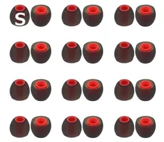 【新着商品】A-Pcas イヤーピース イヤホンキャップ 2種類硬度シリコン制ハイブリッドイヤーピース 重低音強化 遮音性 Sony用 XM5用XM4用XM3用WF-C500用WF-C700n用 24個12ペアSサイズ Black-Red24S