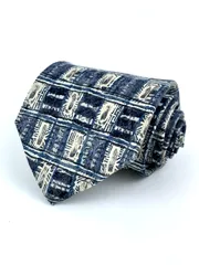 Hubert ネクタイ ワイドタイ チェック柄 シルク日本製 ブランド メンズ ブルー 【中古】