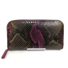 中古 エトロ 財布 長財布 パイソン型押しレザー マルチカラー Bランク ラウンドファスナー レディース メンズ ETRO 【送料無料】【西神店】