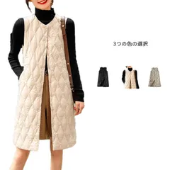  ライトダウン レディース ロングベスト ダウンベス ロングベスト トップス ロング ダウンベスト 防寒着 ロング丈 中綿 無地 軽量ダウン bkpf859