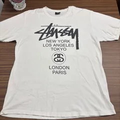 ★【売り尽くし】stussy ステューシー WORLD TOUR tシャツ 白 Lサイズ Tシャツ