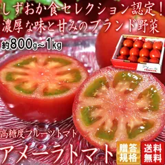 アメーラ フルーツトマト 約800g～1kg 静岡・長野県産 贈答品 しずおか食セレクション認定 糖度7.2度保障！高い評価を受けるギフト最適なブランド野菜のサムネイル