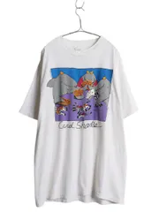 【お得なクーポン配布中!】 90s サメ ジョーク イラスト プリント Tシャツ メンズ XL オールド グラフィック アニマル キャラクター シングルステッチ 大きいサイズ 白
