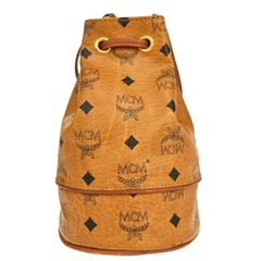 MCM ショルダーバッグ 巾着型 ブラウン 68GA036