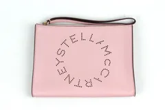 ステラマッカートニー クラッチ バッグ ピンク ゴールド金具 フェイクレザー ロゴ レディース パンチング