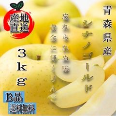 青森県産 ＂ シナノゴールド ＂ りんご【ご家庭用B品3kg】【送料無料】【産地直送】リンゴ 林檎