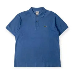 90s 00s LACOSTE ラコステ ワンポイント 鹿子 半袖 ポロシャツ 4/くすみブルー系 メンズ オールド